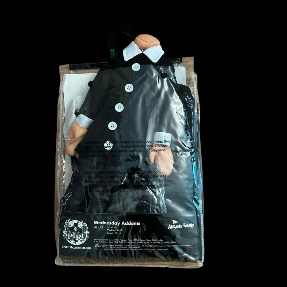 Wednesday Addams Family Halloween Costume Adult Size Large  12/14 NIP - Picture 2 of 5